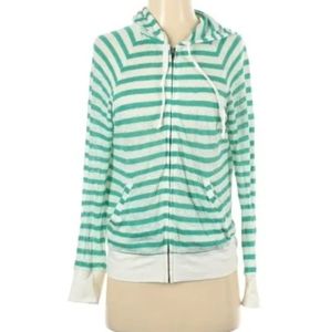 Calson Green Stripe Zip Hoodie XL EUC